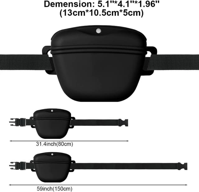 Thumbnail 1 de Aomig Silicone Premium Dog Treat Pouch with Magnetic Closure (Black) – portable walking & training dog food bag