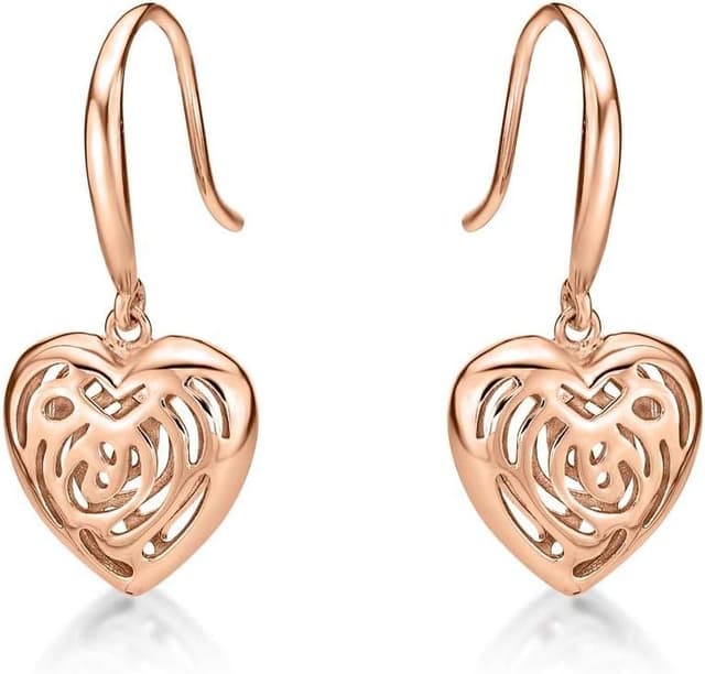 Thumbnail 6 de Diamante Treats orecchini pendenti a cuore in argento 925 rodiato