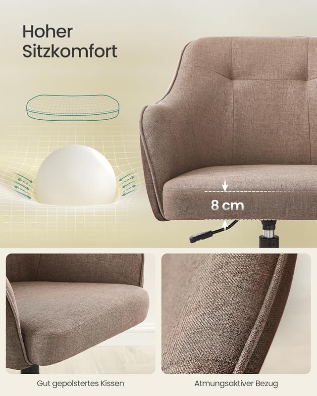 Detalle 2 de SONGMICS Homeoffice-Drehstuhl bis 110 kg