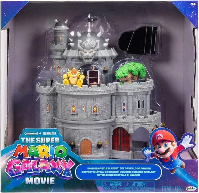 Detalle de Super Mario Galaxy Movie Deluxe Bowser-Schloss-Spielset (30 cm) mit Bowser-Figur, Klavier und Bonsai-Baum