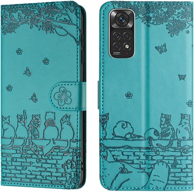 Detalle 2 de FALUWONRU coque étui portefeuille en cuir PU pour Xiaomi Redmi Note 11S 5G (fermeture magnétique, support) – Bleu