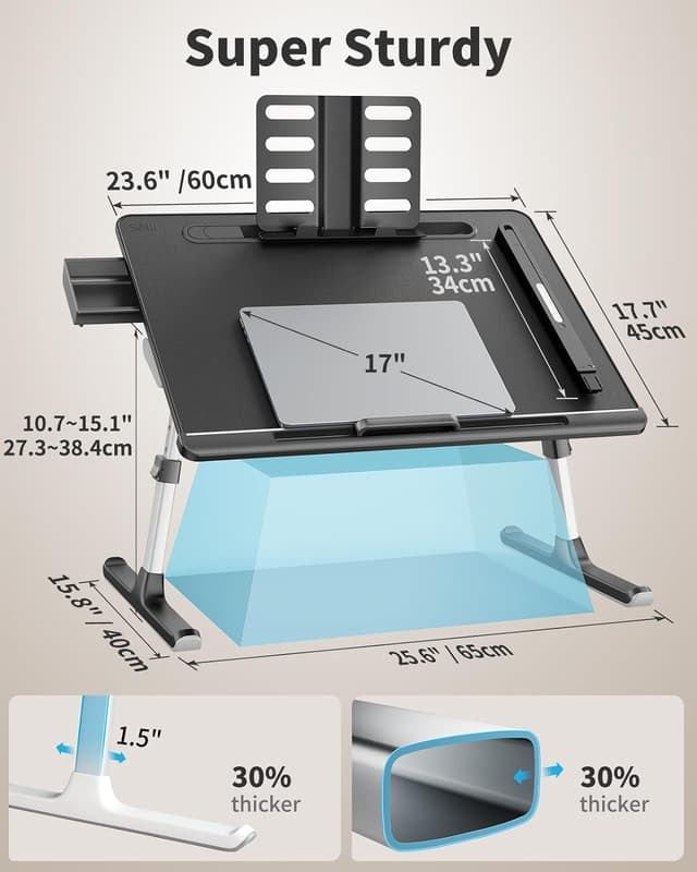 Thumbnail 6 de Laptoptisch SAIJI Bett Tisch mit LED