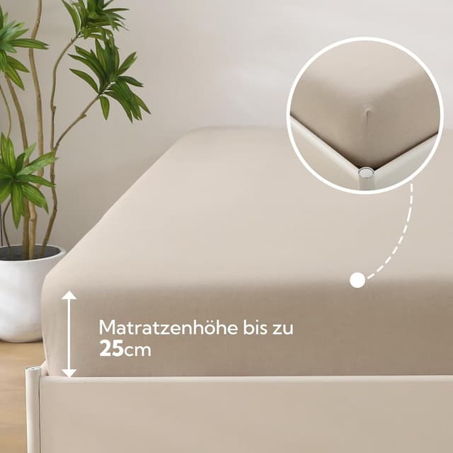 Thumbnail 3 de SOULFUL Spannbettlaken 140x200 cm Baumwolle