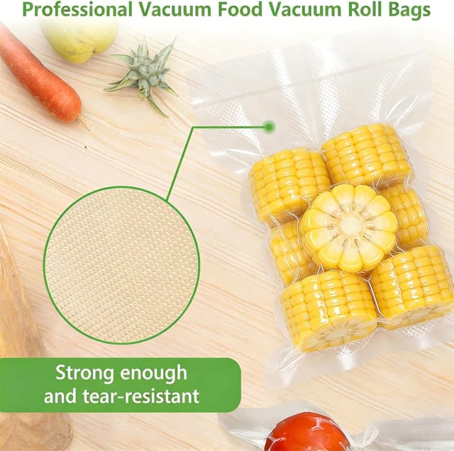 Detalle 2 de KitchenBoss Sacs sous vide alimentaires gaufrés – 10 rouleaux (20/28 × 300 cm)