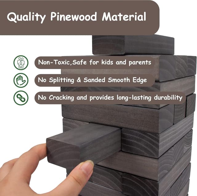 Thumbnail 4 de Juegoal 54-Piece Giant Tumble Tower 54 Pieces