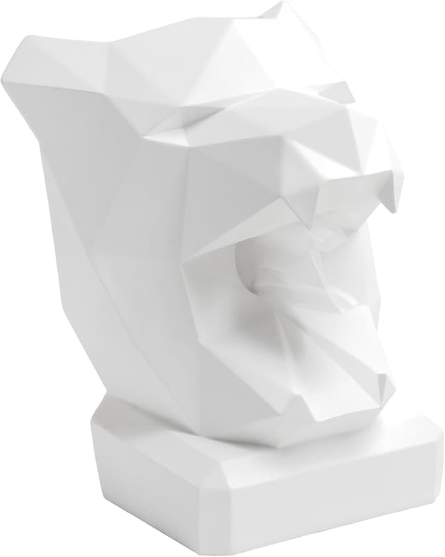 Detalle de NEUSTEIN Panther Taschentuchbox – Taschentuchspender mit Pantherkopf-Design in Weiß (21 x 23 x 30 cm)