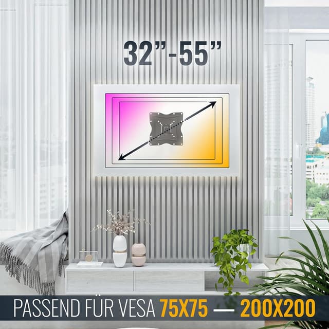 Detalle 2 de RICOO TV Wandhalterung S1222 – schwenkbar & neigbar für 32–55 Zoll, VESA 200 x 200 mm bis 30 kg