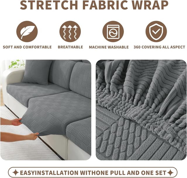 Thumbnail 3 de Ystyle Copriseduta Divano Elasticizzato Grigio Chiaro