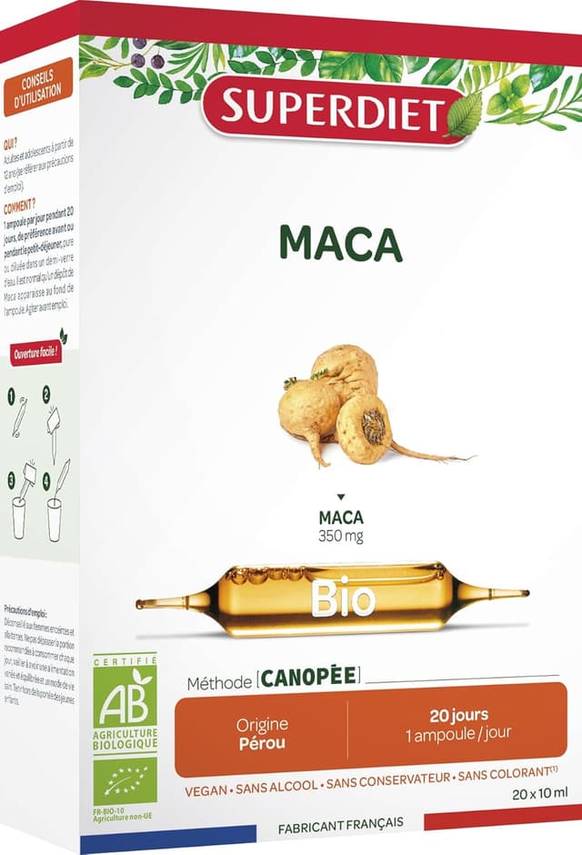 Detalle de SUPERDIET Maca BIO 20 ampoules 10ml