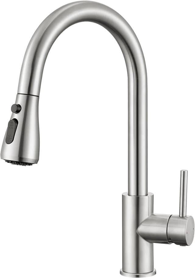 Detalle de DERW Kitchen Tap Pull Out Mixer Tap with 3 Spray Modes and 360° Swivel Spout