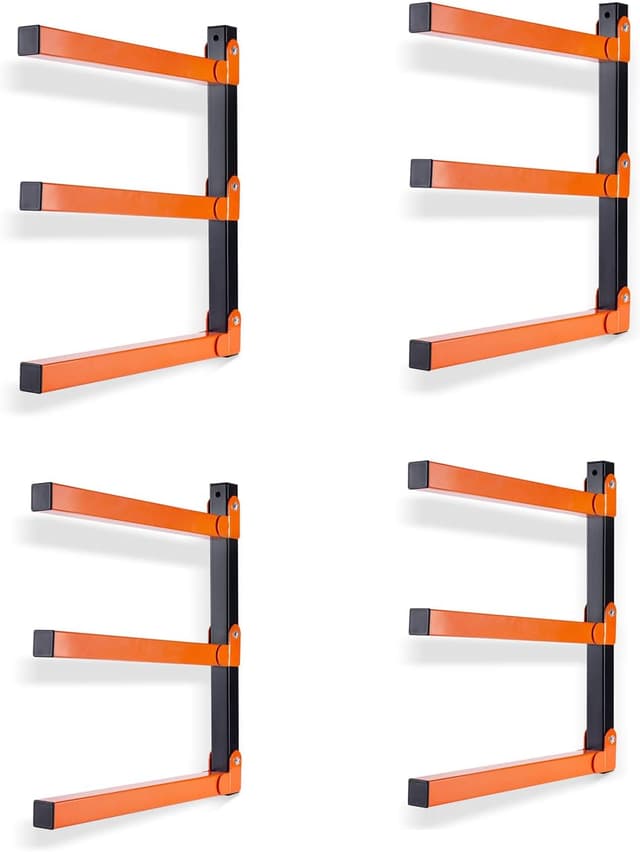 Detalle de Ultrawall 3-Level Wall Mount Wood Organizer & Lumber Storage Metal Rack (4-Pack) for Indoor/Outdoor