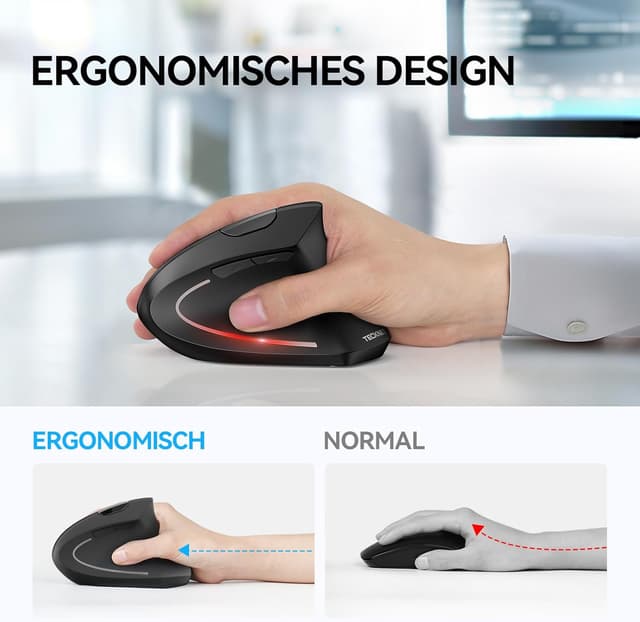 Detalle de TECKNET Ergonomische vertikale Maus 4800 DPI