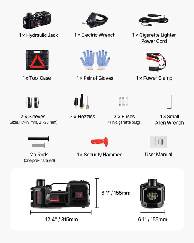 Thumbnail 6 de VEVOR Cric Elettrico 5T 12V con LED