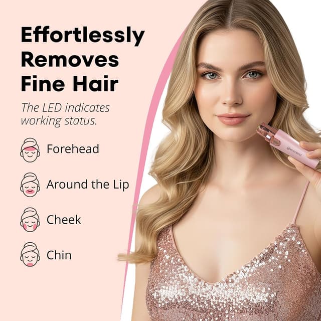 Detalle de VG VOGCREST Eyebrow Facial Trimmer 2‑in‑1 rechargeable facial razor 🎀