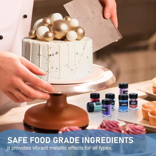 Detalle 2 de Essbarer Glitzerstaub (Gold) – 30 g für Getränke, Kuchen & Deko