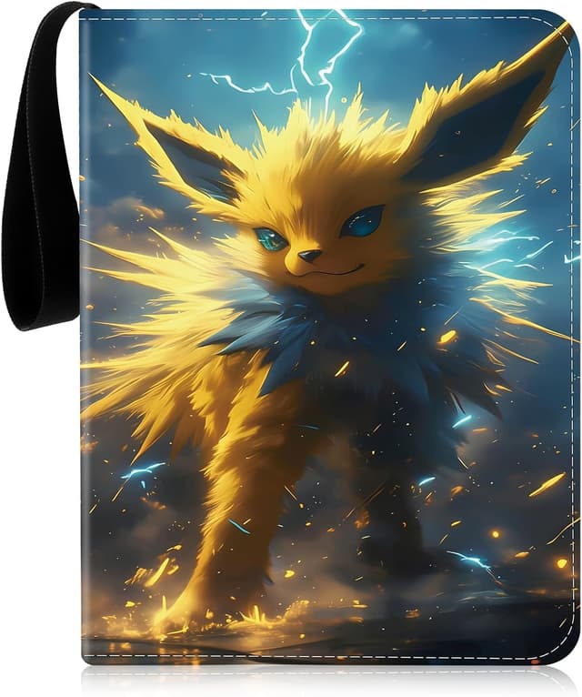 Detalle de CrinIotyx Trading Card Binder with Zipper – PU Leather Holder, 50 Pages (400 pockets)