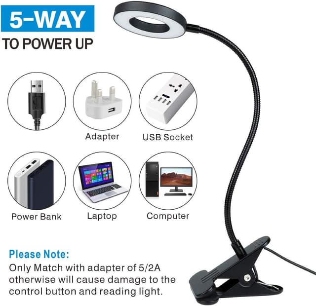 Thumbnail 5 de KNAMKY USB LED Desk Lamp, 10-level dimmer