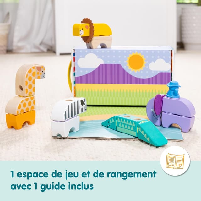 Thumbnail 6 de Melissa & Doug Blockables Animaux de la savane – Puzzle Montessori en bois, 34 pièces (2 ans et +, matériaux FSC)