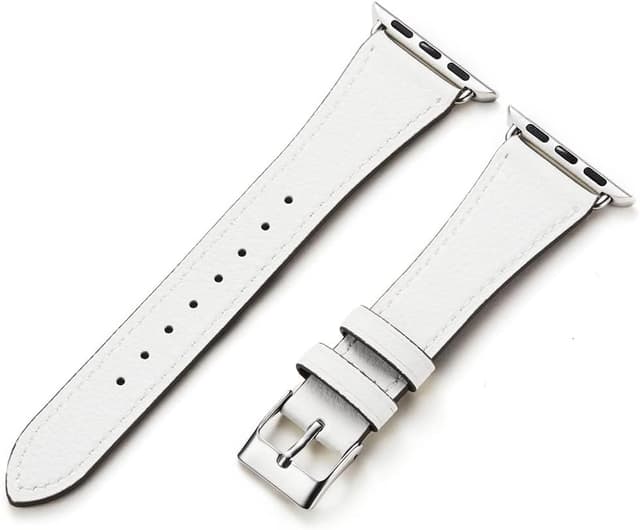 Detalle de AoYi Italian Genuine Leather Straps for Apple Watch (Cowhide leather, square stainless-steel buckle)
