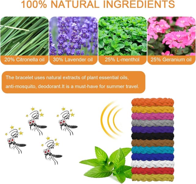 Detalle 2 de Mosquito Repellent Bracelet 12PCS 300 Hours