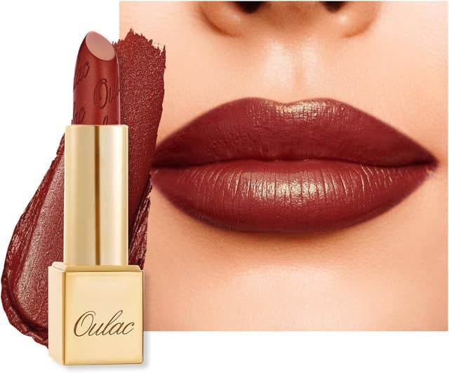 Detalle de OULAC Rossetto Opaco Finitura Metallica Matte Rossetti Rosso Prugna Glitterato GM13 Daring da 4,3 g