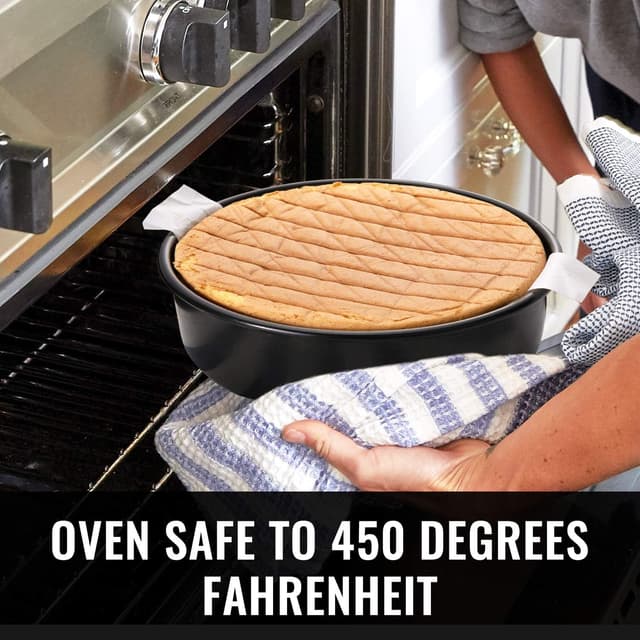 Detalle 2 de HIWARE 9-Inch Round Cakes Pan Set (2 Pans) with 60 Precut Parchment Rounds