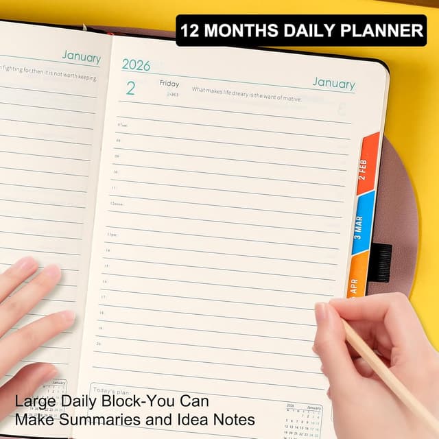Detalle de A5 Diary 2026 Day Per Page Planner