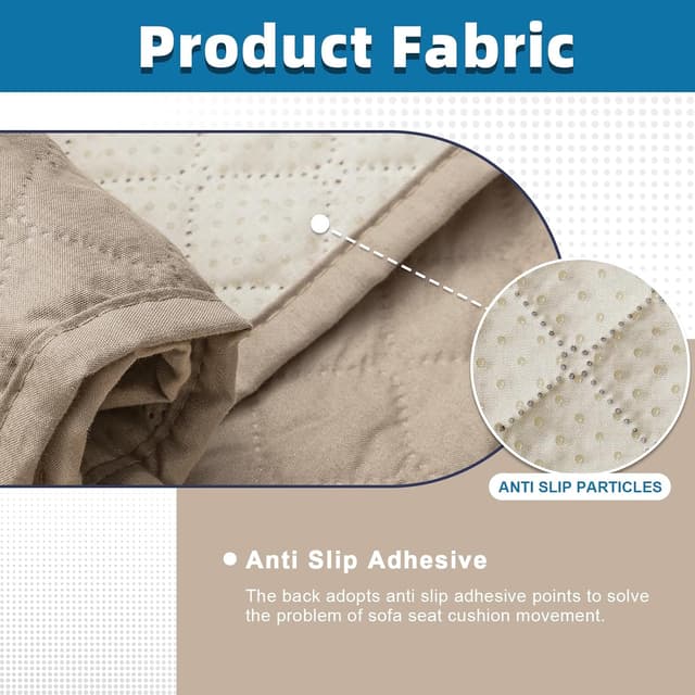 Detalle 2 de Jaotto Copridivano Impermeabile 2 posti con braccioli, trapuntato e con tasche laterali