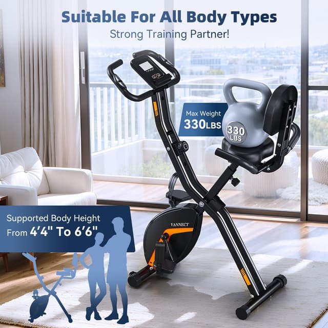 Detalle 2 de 2025 Foldable Exercise Bike 16-level magnetic resistance