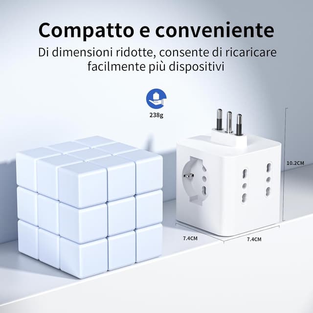 Thumbnail 5 de Ciabatta multipresa 4 prese con USB 🔌