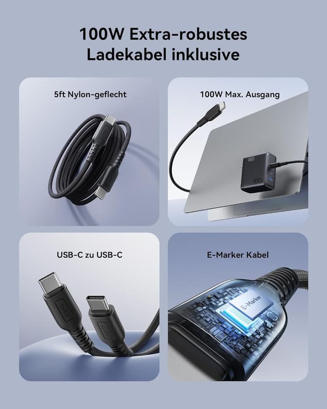 Thumbnail 4 de INIU 100W 3‑Port USB‑C Ladegerät für Laptop und Handy
