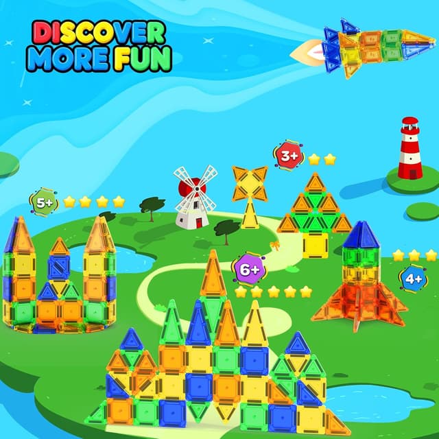 Thumbnail 6 de 42pc magnetic tiles travel set