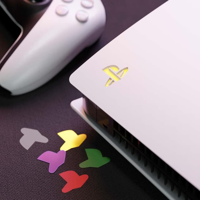 Detalle de PlayVital Custom Vinyl Decal Skins for PS5 Console (Logo Underlay Sticker) – 9 Colours & 3 Retro Styles