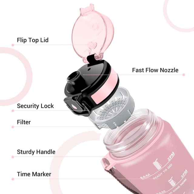 Thumbnail 1 de Gourde sport 1L avec filtre sans BPA