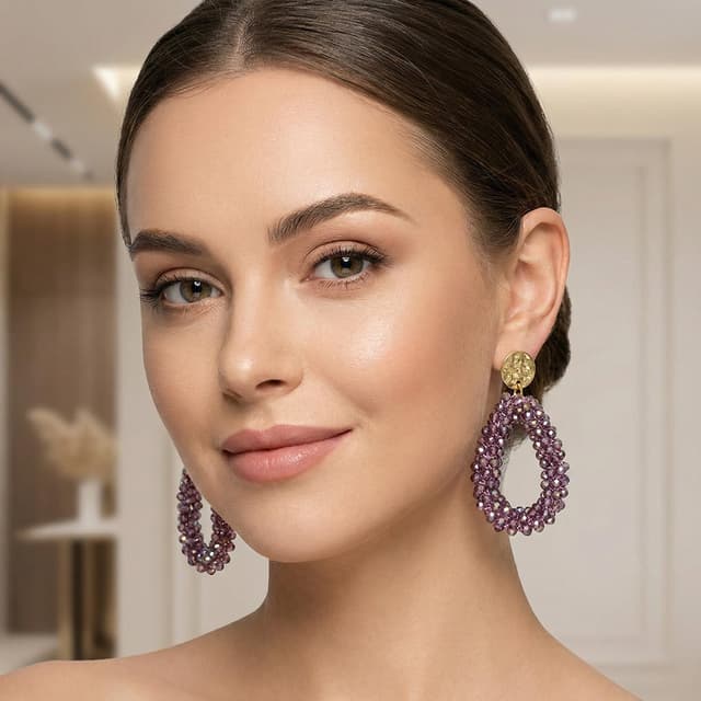 Detalle de Caiduoduo Bohemian Ohrringe Kristallhänge