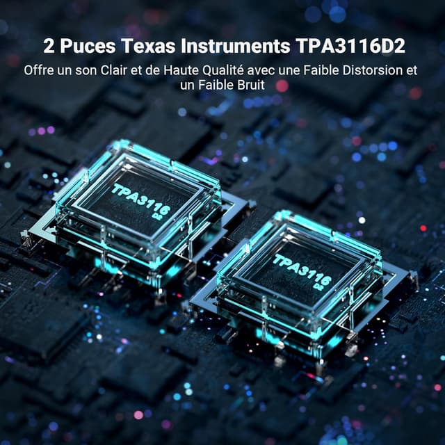 Detalle de Fosi Audio BT20A : ampli Bluetooth stéréo 2 canaux 100 W x2 (classe D) pour enceintes Hi-Fi