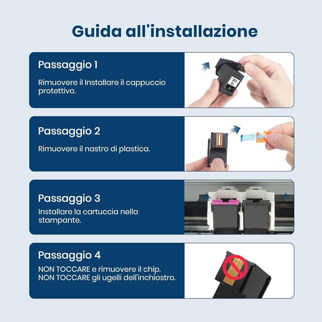 Detalle de Washope 301XL Nero Cartuccia d’inchiostro compatibile per HP 301 XL nero (1-Pack)