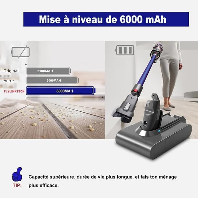 Detalle 2 de Batterie Dyson V8 6000 mAh FLYLINKTECH