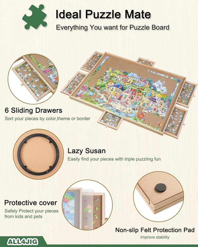 Thumbnail 1 de ALL4JIG 1500-Piece Rotating Puzzle Board đź§©