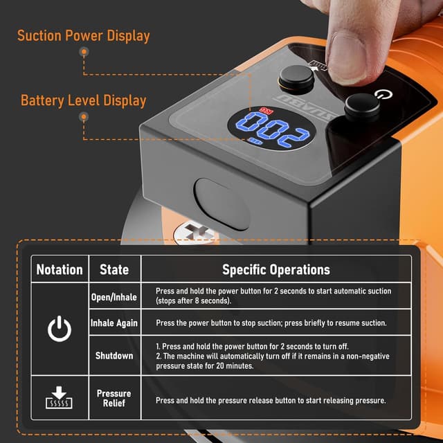 Detalle 1 de Procci Akku-Saugheber 200 kg Tragkraft