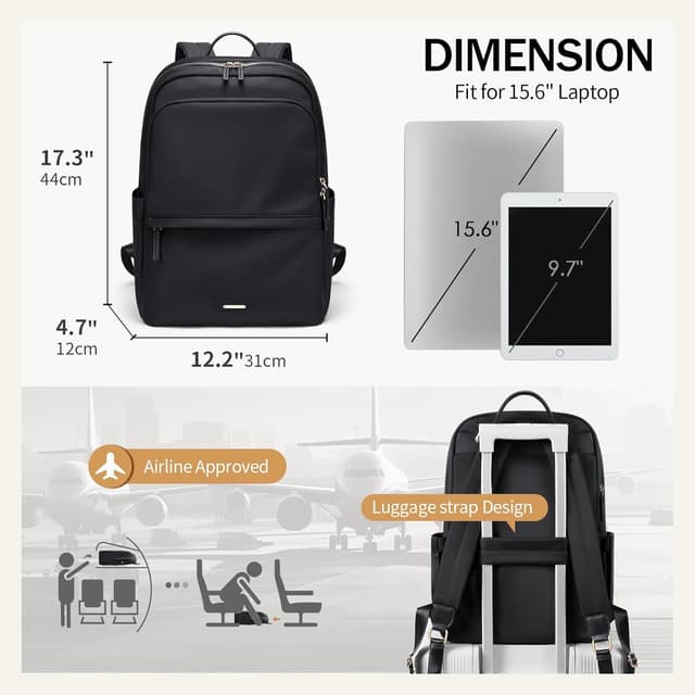 Detalle 2 de GOLF SUPAGS Zaino da donna per PC portatile fino a 14/15,6" sottile, antifurto