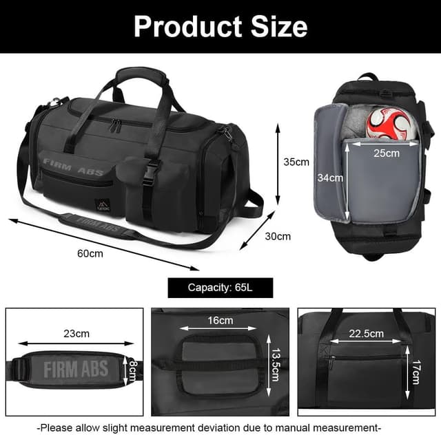 Detalle 2 de Flintronic 65L Borsa da Viaggio Leggera e Impermeabile