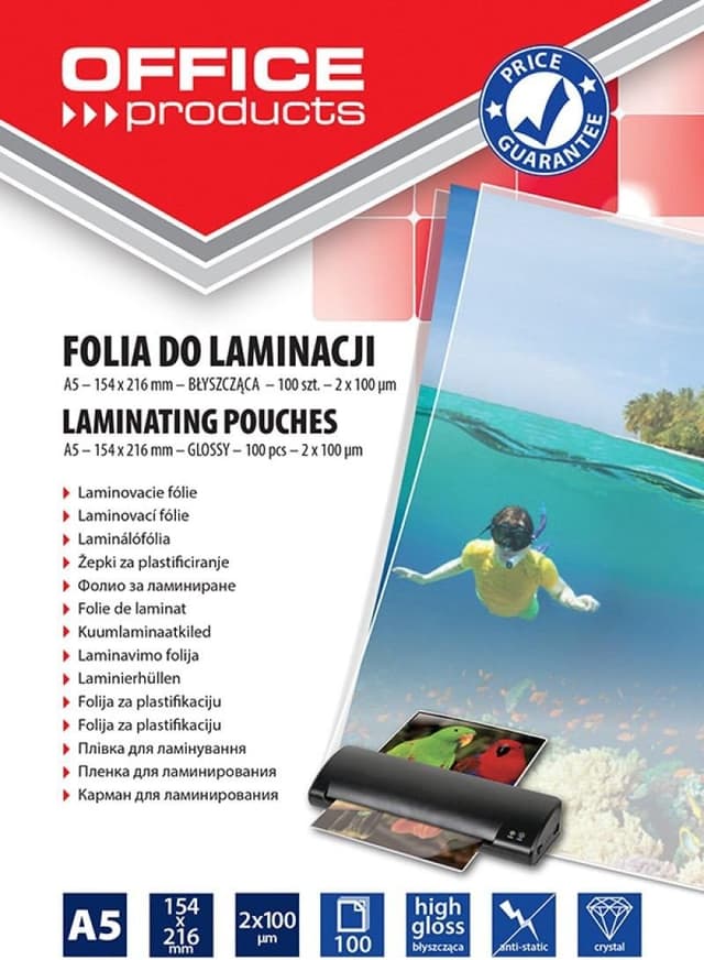 Detalle de OFFICE PRODUCTS 20325225-90 Laminierfolie A5 100 µm