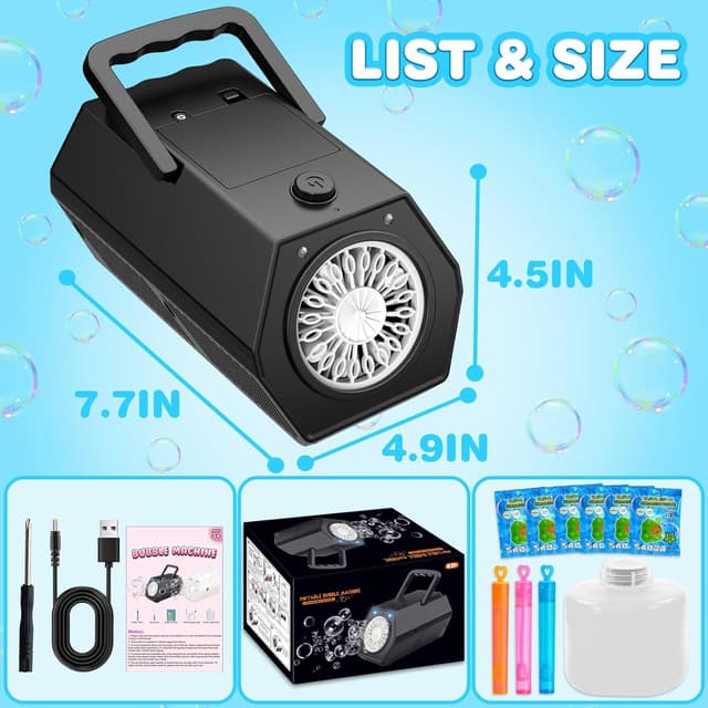 Thumbnail 5 de Bubble Machine 18,000+ Bubbles Per Minute
