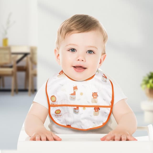 Thumbnail 6 de Aolso bavaglini neonato impermeabili con tasca (set da 7) per bimbi da 6 mesi a 3 anni