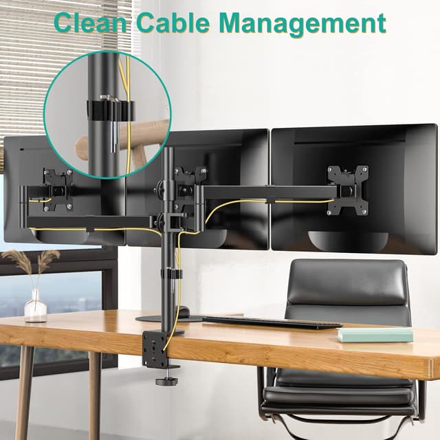 Thumbnail 6 de WALI M003S Triple Monitor Mount 27"