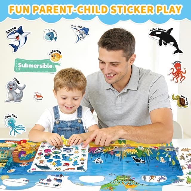 Detalle 2 de CREATIVETREES 6-Set Reusable Sticker Book for Toddlers 🎨