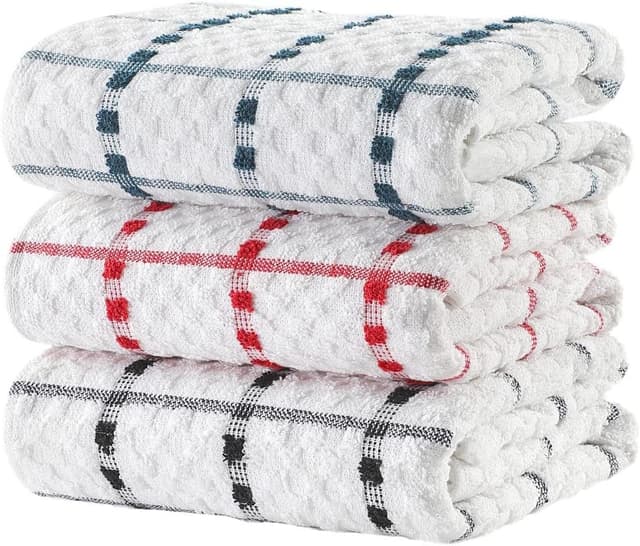 Detalle 2 de DreamNights Extra Large Cotton Tea Towels (70 x 40 cm) – Set of 3, Blue