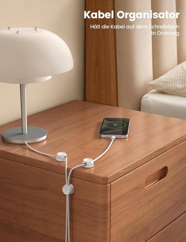 Detalle de Lamicall Kabel Clips 6er Set Kabelhalter Selbstklebend