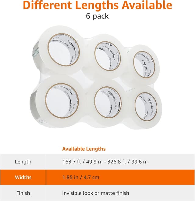 Thumbnail 4 de Amazon Basics Moving and Storage Packaging Tape 6-pack, 4.7 cm x 99.6 m